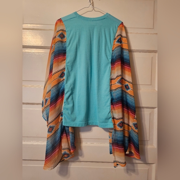 Turquoise Rodeo Graphic Kimono Tee - Picture 4 of 5